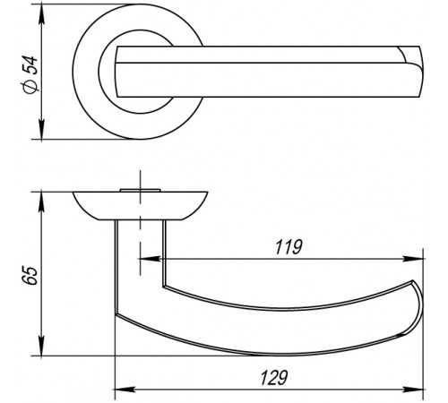 Ручка раздельная R.AR54.ALFA (ALFA AR) 140mm CP-8 хром