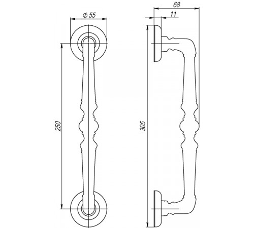 Ручка-скоба PULL.SM250.PALAZZO RB-10 (PALAZZO PULL SM) французское золото