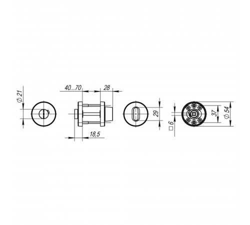 Ручка поворотная BK6.R.DSS304-02 (DSS-02-BK6) INOX 304