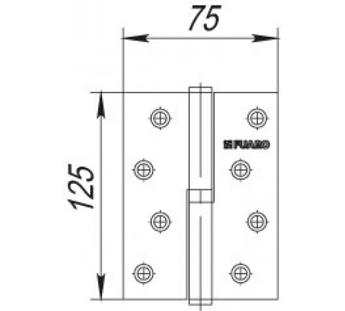 Петля съемная IN5430SL-BL AB левая (413/BL-5 125x75x2,5) бронза БЛИСТЕР