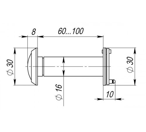 Глазок дверной, оптика стекло DV-PRO 3/100-60/BR/HD (DVG3/HD) SG мат. золото