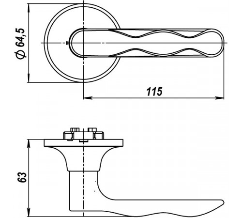 Ручка защелка DK624 AB-BK (6024 AB-B) (фик.) бронза
