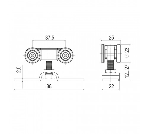 Комплект роликов для раздвижных дверей SLD.SoftLine.SET.rollers/45-4 (Soft LINE 45/4)