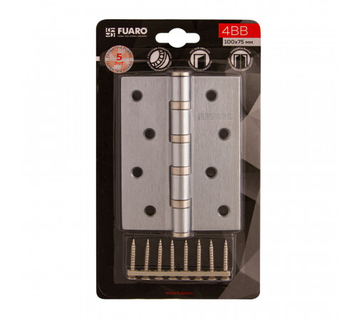 Петля универсальная IN4400U-BL WР (4BB/BL 100x75x2,5) белый жемчуг БЛИСТЕР