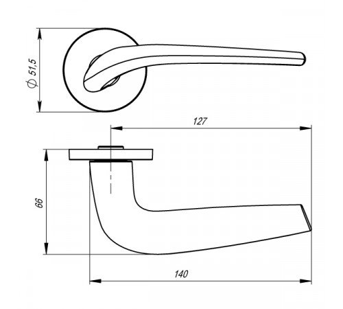 Ручка раздельная R.URS52.TWIN (TWIN URS) AB-7 бронза