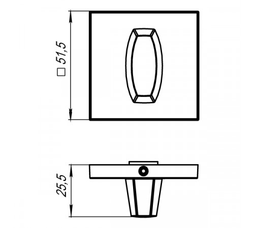 Ручка поворотная BK6.K.USS52 (WC-BOLT BK6 USS) MWSC-33 итальянский тисненый