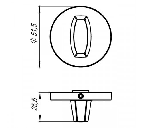 Ручка поворотная BK6.R.URS52 (WC-BOLT BK6 URS) AB-7 бронза