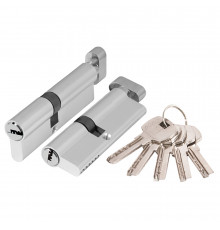 Цилиндровый механизм (AX202/100) AX2002Knob100 (40+10+50) CP хром с вертушкой
