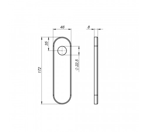 Комплект накладок FP.DH172.0433 NE ESC W/CYL HOLE 1prs (DH-0433) без отверстий под ЦМ