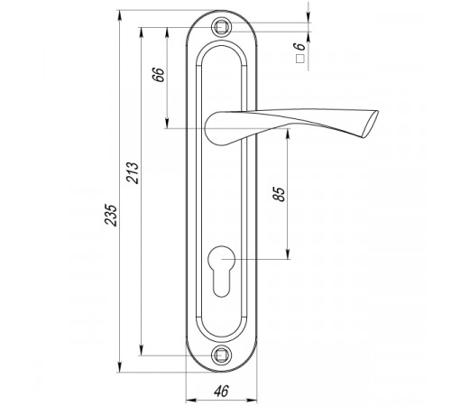 Ручка на планке HANDLE90.CRONA.18-85 (P90 8518 CRONA) СP хром