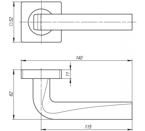 Ручка раздельная K.SQ52.KEA (KEA SQ001) MWSC-33 итальянский тисненый