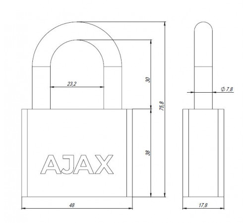 Замок навесной PD-3050 (PD-30-50) 3 fin key /блистер
