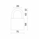 Замок навесной PL-PROTEC-0275 3key (PL-02-75) англ. /блистер