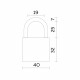 Замок навесной PL-WEATHER-1540 Black 4 fin key ( PL-15-40) диск. /блистер