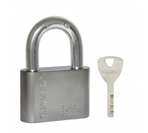 Замок навесной PL-WEATHER-1560 Nickel 4 fin key ( PL-15-60) диск. /блистер