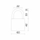 Замок навесной PL-WEATHER-1560 Nickel 4 fin key ( PL-15-60) диск. /блистер