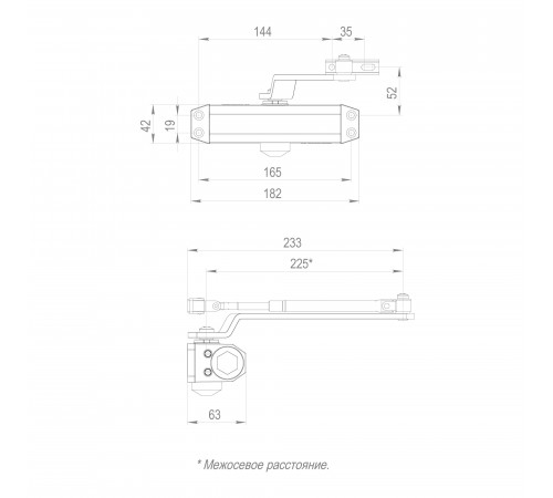 Доводчик дверной DC20-4 (DC-204) BL до 85 кг (черный)