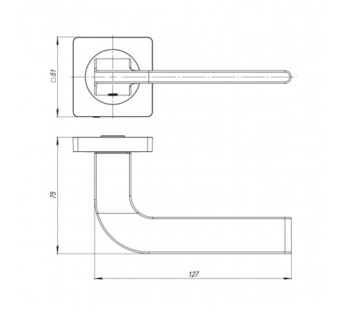 Ручка раздельная K.JK51.SPLINE (SPLINE JK) SSC-16 сатинированный хром