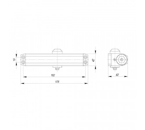 Доводчик дверной DCTR50-100 (TDR-100) 50-100кг AL алюминий
