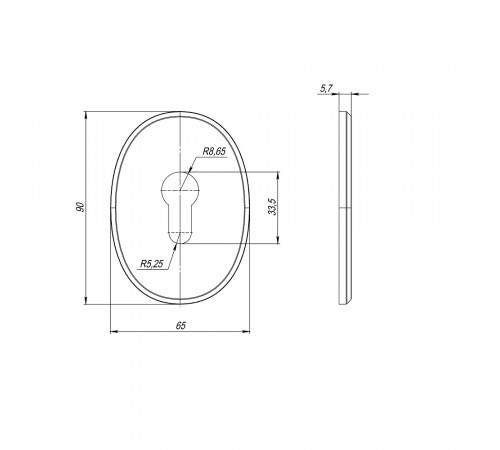 Накладка на цилиндр ESC.C.ECO/OV.473 (ESC 473 eco) CP хром