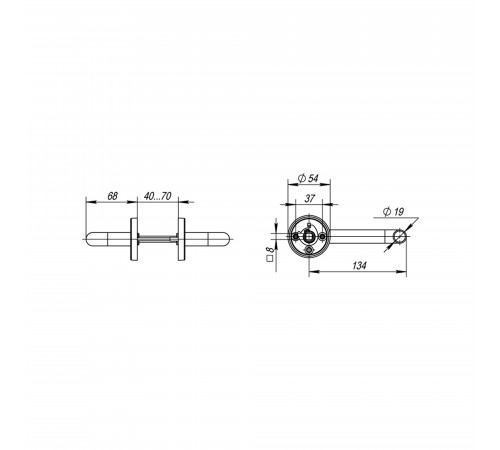Ручка раздельная R.DSS201-0203/19 (DSS-0203/19) (INOX 201) BLACK