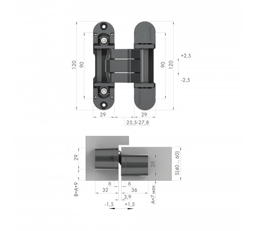 Петля скрытой установки U3D8000.VPG WH белый TECH