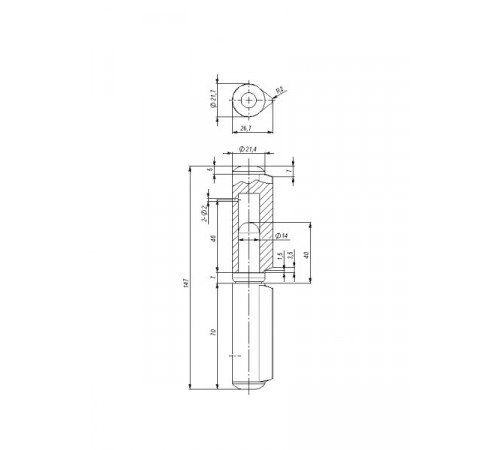 Петля приварная D22x150S