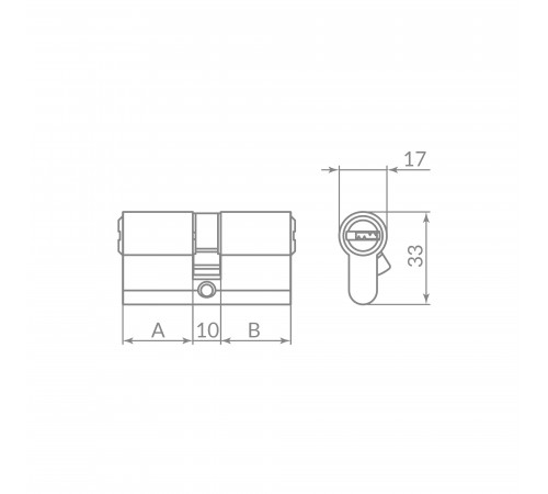 Цилиндровый механизм Z3000Key90(35+10+45) СP хром
