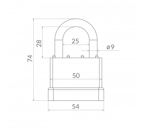 Замок навесной PK-6550 3 key англ.