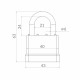 Замок навесной PK-6540 3 key англ.