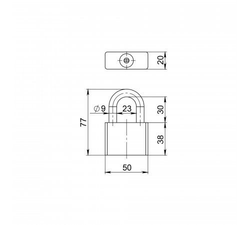 Замок навесной PL-INOX FORCE IF-50 4 key (дисковый ключ)