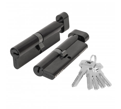 Цилиндровый механизм (200 ZM/110) 2000ZM Knob 110 (45+10+55) BL-24 черный 5Key с вертушкой