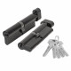 Цилиндровый механизм (200 ZM/110) 2000ZM Knob 110 (45+10+55) BL-24 черный 5Key с вертушкой