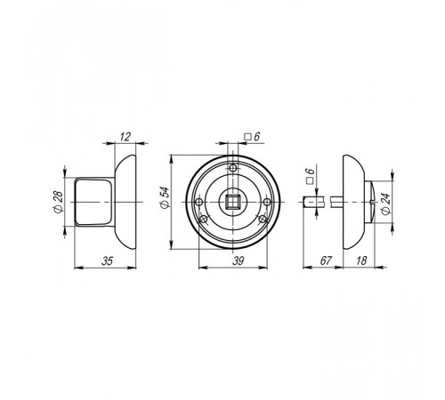 Ручка поворотная BK6.R.LD54 (BK6) SN/CP-3 матовый никель/хром