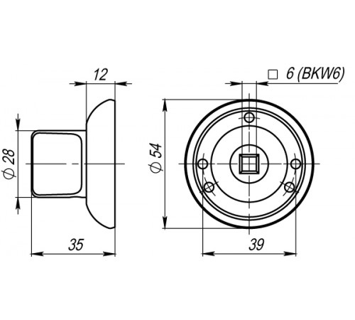 Ручка поворотная BKW6.R.LD54 (BKW6) CP-8 хром