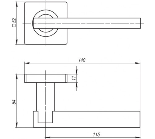 Ручка раздельная K.SQ52.ORBIS (ORBIS SQ004) SN/CP-3 матовый никель/хром