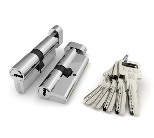 Цилиндровый механизм (R602/80) R6002Knob80(35+10+35) CP хром 5Key с вертушкой