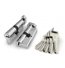 Цилиндровый механизм (R602/90) R6002Knob90(40+10+40) CP хром 5Key с вертушкой