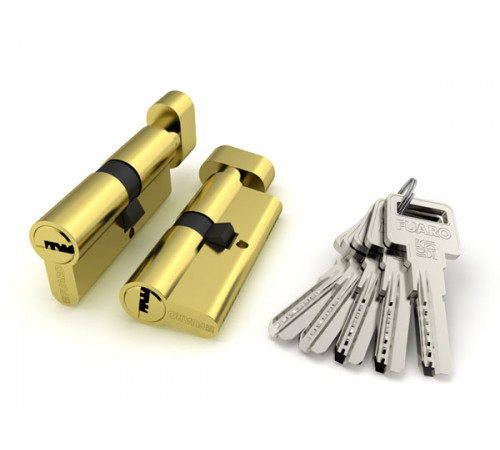 Цилиндровый механизм (R602/70) R6002Knob70(30+10+30) PB латунь 5Key с вертушкой