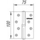 Петля съемная IN4430SR-BL AB правая (413/BL-4 100x75x2,5) бронза БЛИСТЕР