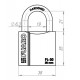 Замок навесной PL-PROTEC-3038 3key (PL-3038) англ. /блистер