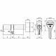 Цилиндровый механизм (R302/60) R3002Knob60(25+10+25) CP хром 5Key с вертушкой