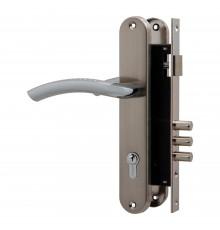 Замок цилиндровый с в комплекте с ручкой LOCKSET.9013 (SET F9011) SN/CP мат.никель