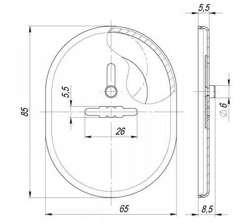 Накладка на сувальдный замок ESC.S-lift.SF/OV.476 (ESC 476) с шторкой GP латунь