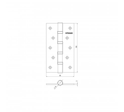 Петля универсальная IN6400U SN (4BB 150x95x3) мат. никель