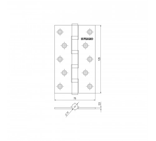 Петля универсальная IN5400U-BL AB (4BB/BL 125x75x2,5) бронза БЛИСТЕР