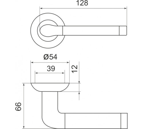 Ручка раздельная R.LD54.Stella (Stella LD28) SN/CP-3 матовый никель/хром TECH (кв. 8х140)