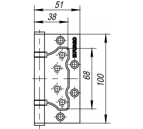 Петля универсальная без врезки IN4500W-BL AC (500-2BB/BL 100x2,5) медь БЛИСТЕР