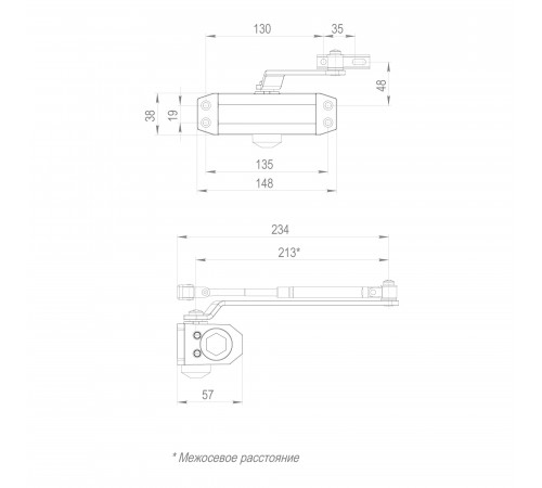 Доводчик дверной DC20-2 (DC-202) WH до 45 кг (белый)