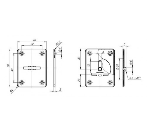 Накладка на сувальдный замок ESC.S-lift+S/K.set (ESC081/082) мат.никель (2шт.)